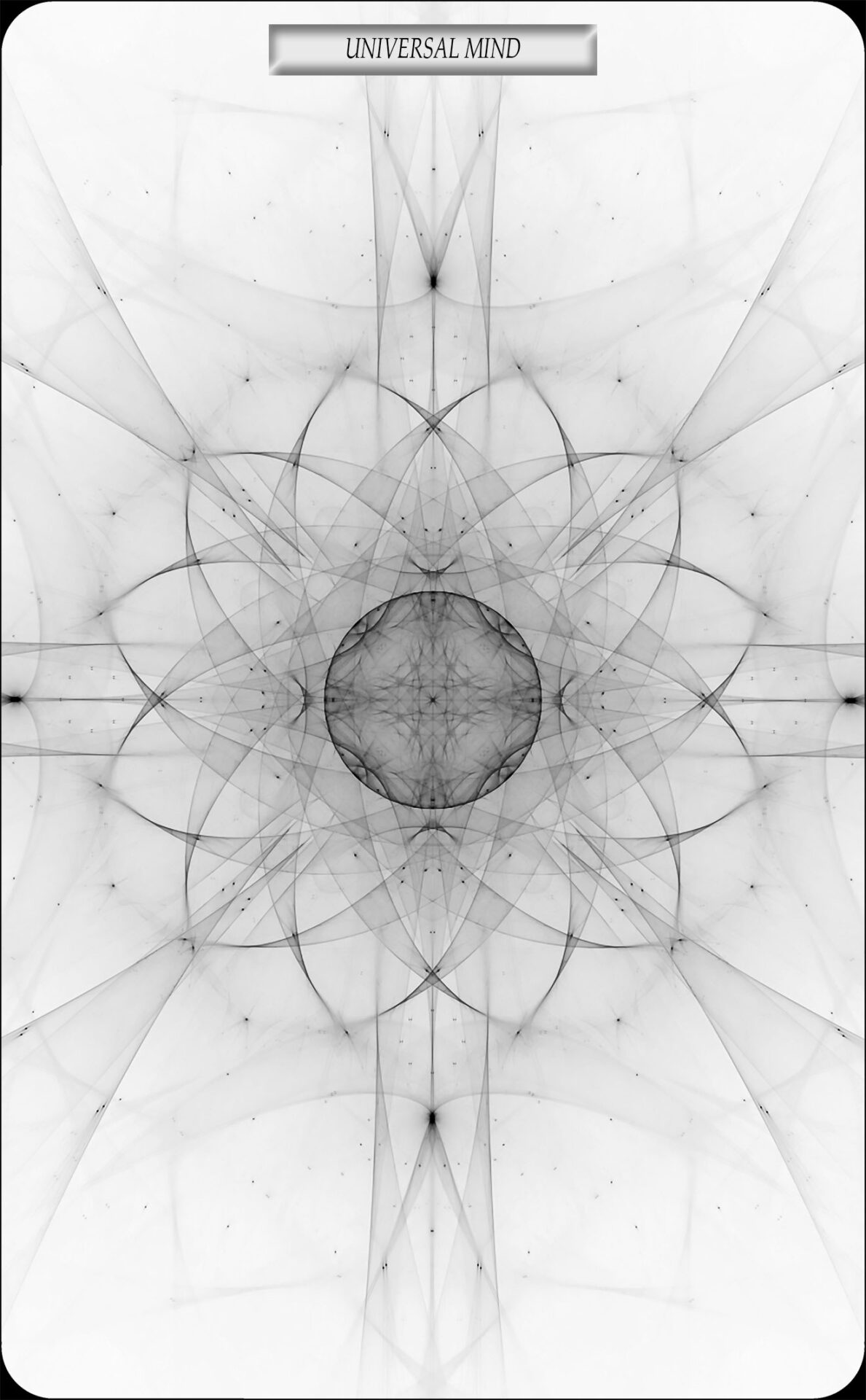 Universal Mind - Oracle Cards - Sacred Geometry - Vertical Image Black and White